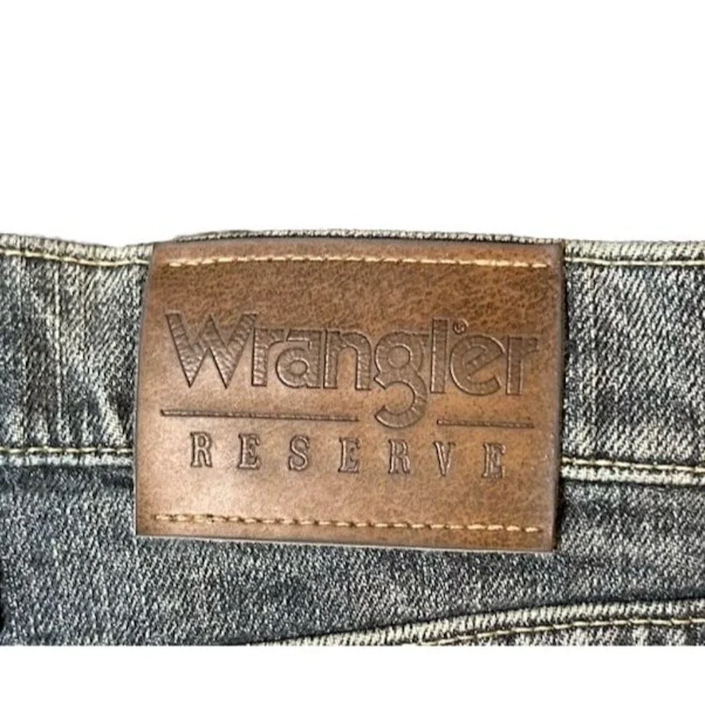 Wrangler Reserve Advanced Comfort Straight Leg Denim Blue Jeans Men's Size 38x29